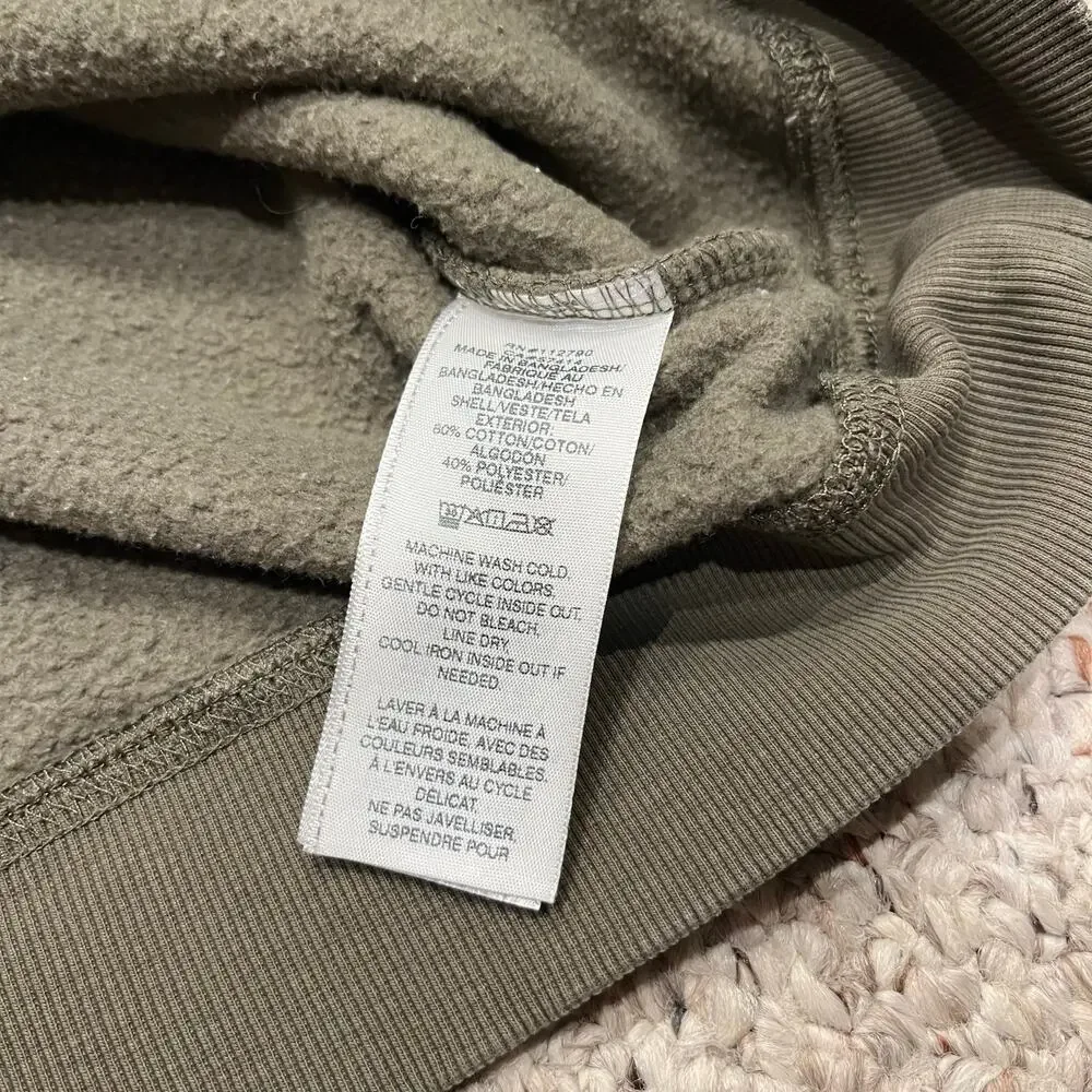 True Religion Kalamata Relaxed Mock Neck Quarter Zip Pullover Sweatshirt Sz L